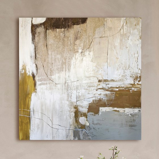"Siera" Brown gray beige abstract art