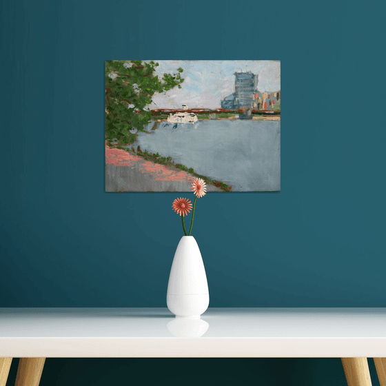 City of Riga 1. The Embankment of the Daugava. August 2018. /  ORIGINAL PAINTING