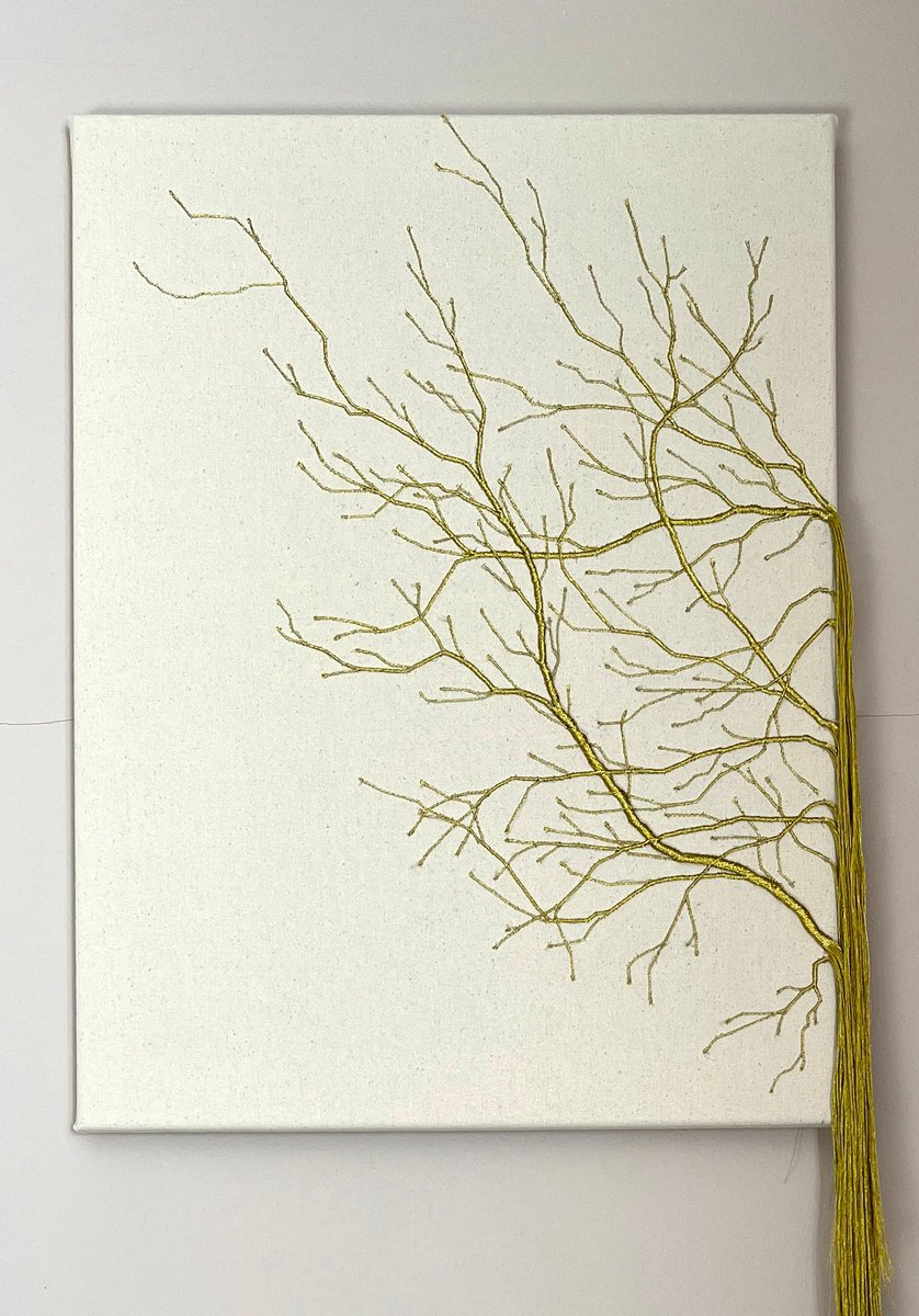 Organic Botanical Painting By Olya Tereschuk, 20 X 28", The Forest Of Unrooted Trees-1, Original Artwork