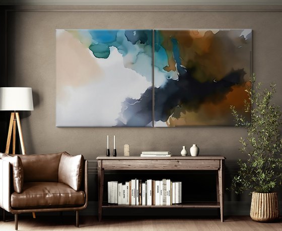 Diptych “Universe waves”