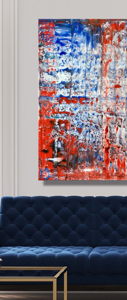 Imagine - XL LARGE,  ABSTRACT ART – EXPRESSIONS OF ENERGY AND LIGHT. READY TO HANG! by Julijana Ravbar