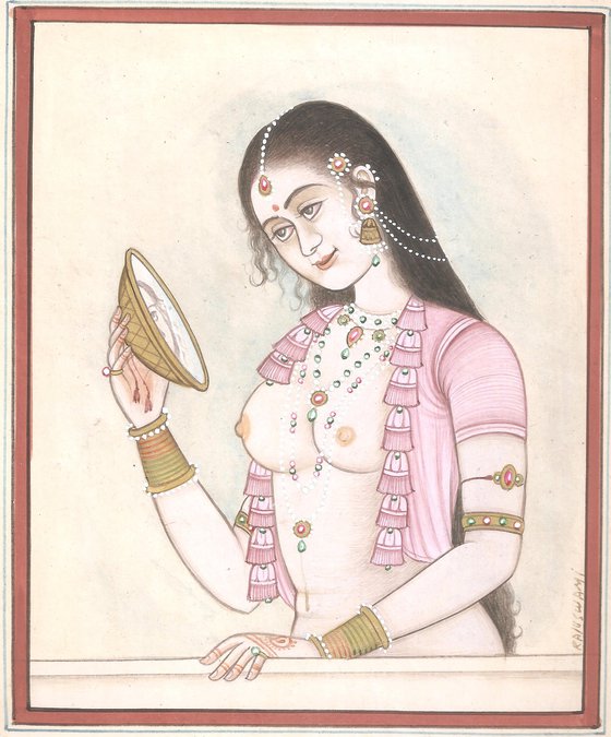 Original Indian Miniature Lady Portrait