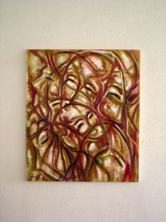 THE CHAOS - Illusionistic figures - Face combination - Oil on canvas (60×70cm)