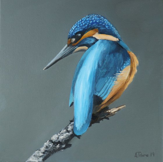 Kingfisher, Bird Artwork, Animal Art Framed