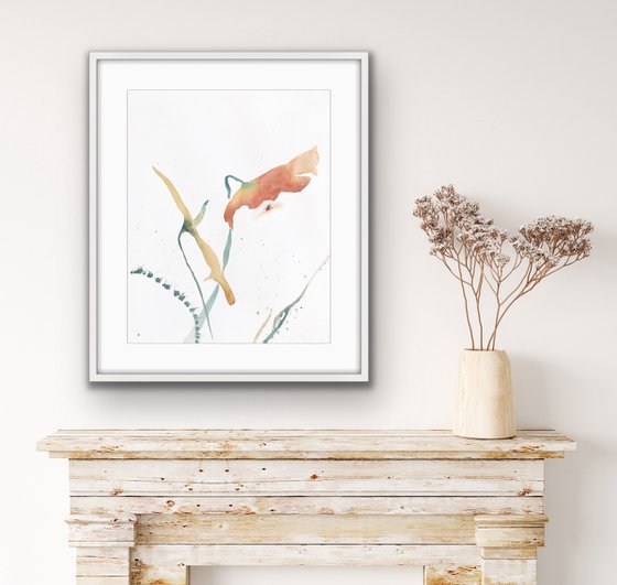 Integrity. Floral shades. A series of abstract original watercolors in pastel colors.