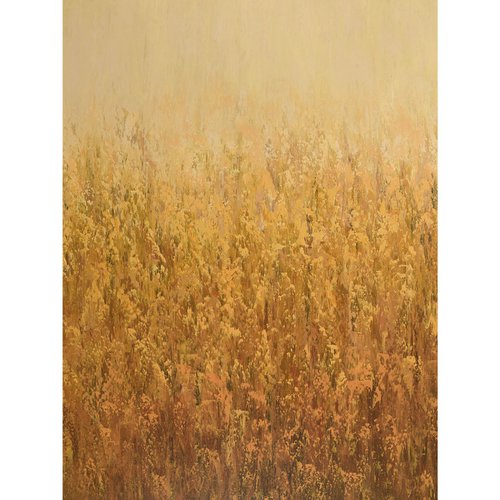 Sunlit Field - Modern Textured Wheat Nature Abstract by Suzanne Vaughan