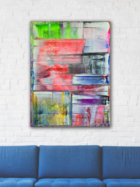 "Easy Does It" - Original PMS Large Abstract Acrylic Painting On Canvas - 30" x 40"