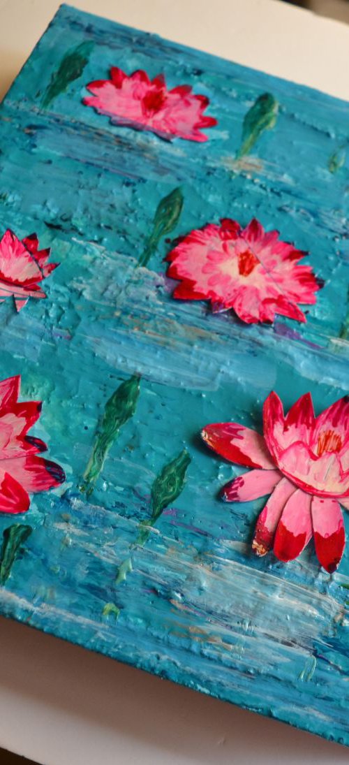 Pink Lilies by Swapna Namboodiri