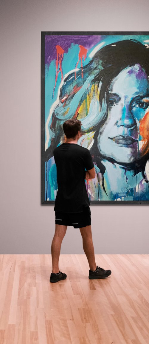 Huge bright painting - "Bright Diana" - Pop art - Street art - Expressionism - 2022 by Yaroslav Yasenev