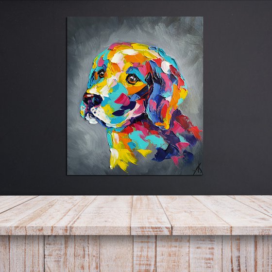 My lovely labrador - funny pet, labrador, labrador dog, labrador face, pet oil painting, dog, dog face, dog oil painting,