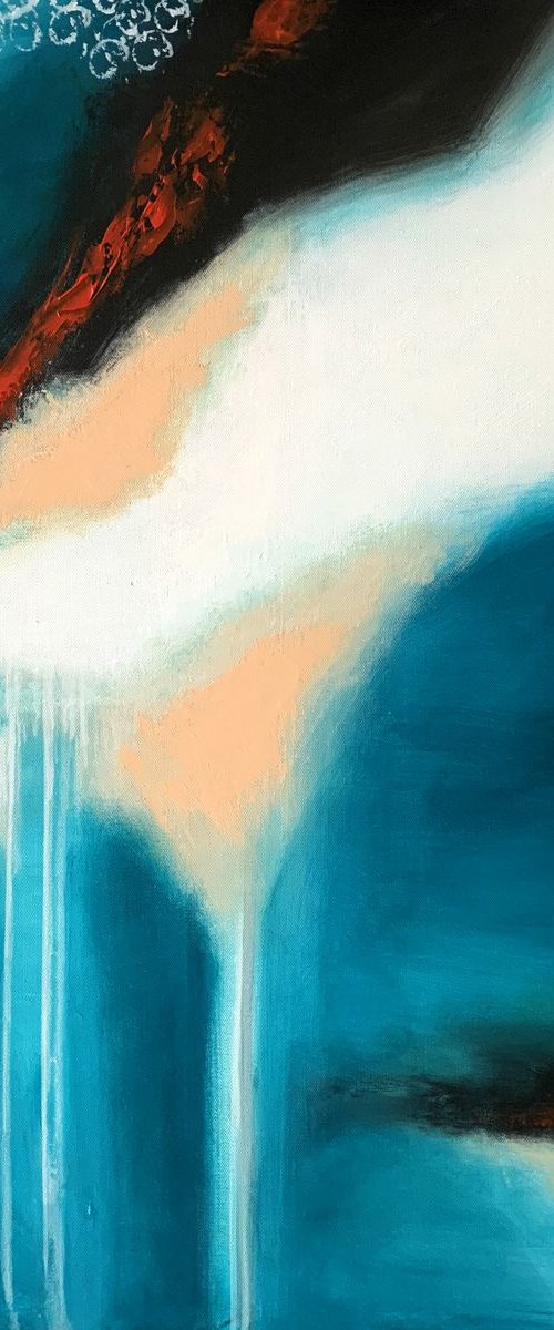 Metamorphosis 4  Sea Stories - Large abstract painting by Aarti Bartake
