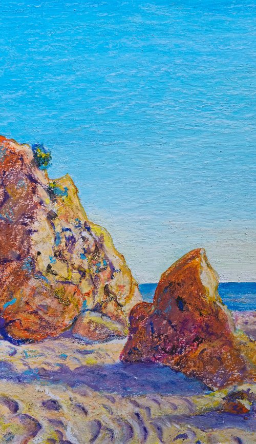 Coastal Light: Sunlit Evening Cliffs by Anastasiia Aguf