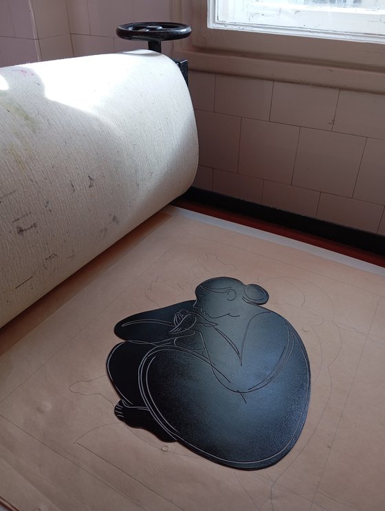 Linoprint "Bird-1" 40x50cm