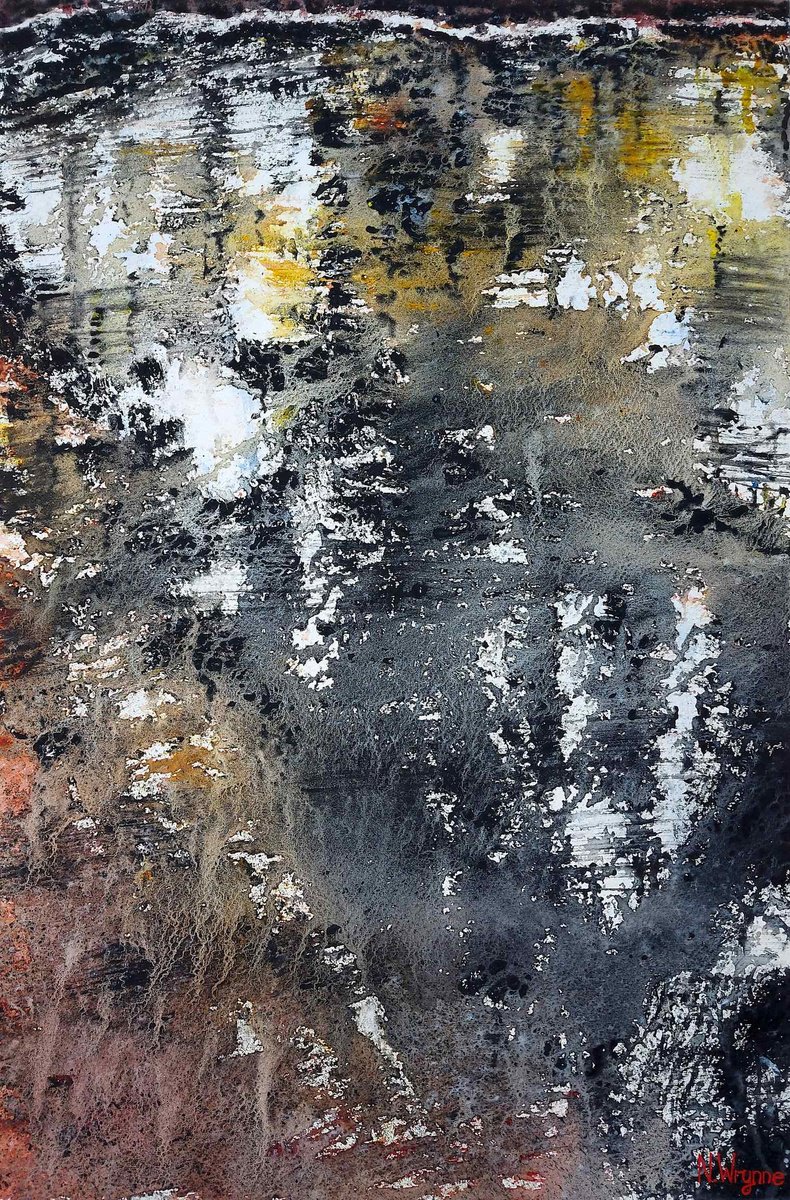 Impressionistic Abstract Watercolour By Neil Wrynne, 15 X 22", Over Endless Space, Original Artwork