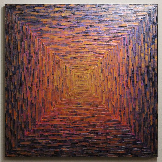 Large gold orange pink square gradient