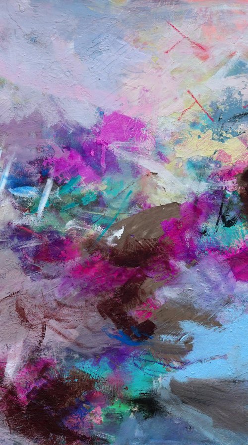 We Found a Wild Plum Tree 40x30" Large Abstract Expressionist Original on Canvas by Kerri McCabe
