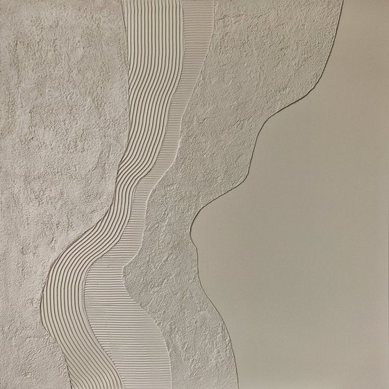 "Nulla" Gray high textured abstract art