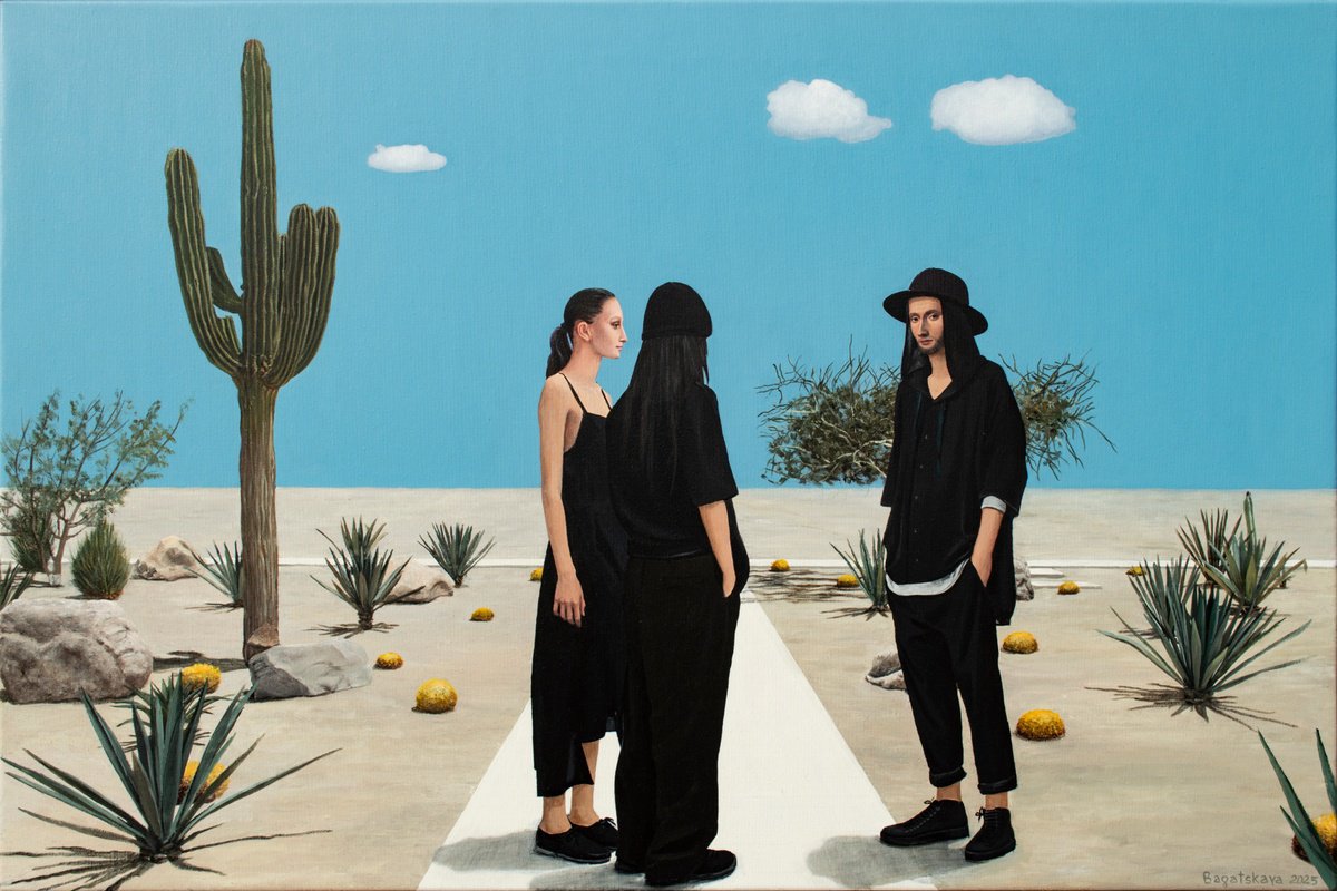 Photorealistic Portrait Acrylic Painting By Nataliya Bagatskaya, 41 X 28", Dress Code: Desert, Original Artwork