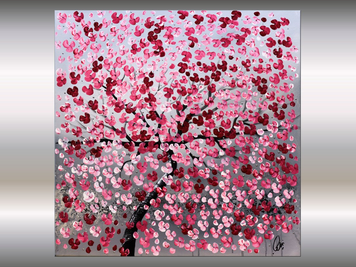 Blooming Dreams - Abstract Art - Acrylic Painting - Canvas Art - Blooming Tree by Edelgard Schroer