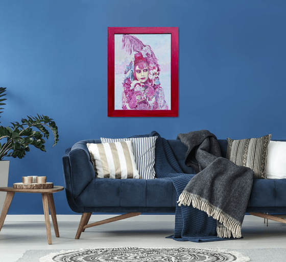 Portrait in Red Frame