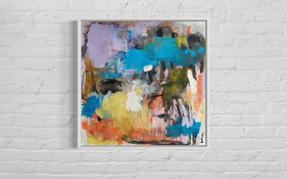 Line Dance - Colorful energetic contemporary abstract art painting