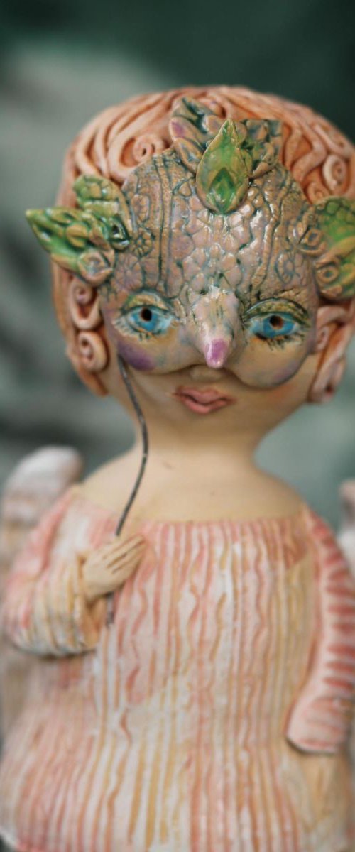 Angels games II. Ceramic OOAK sculpture. by Elya Yalonetski