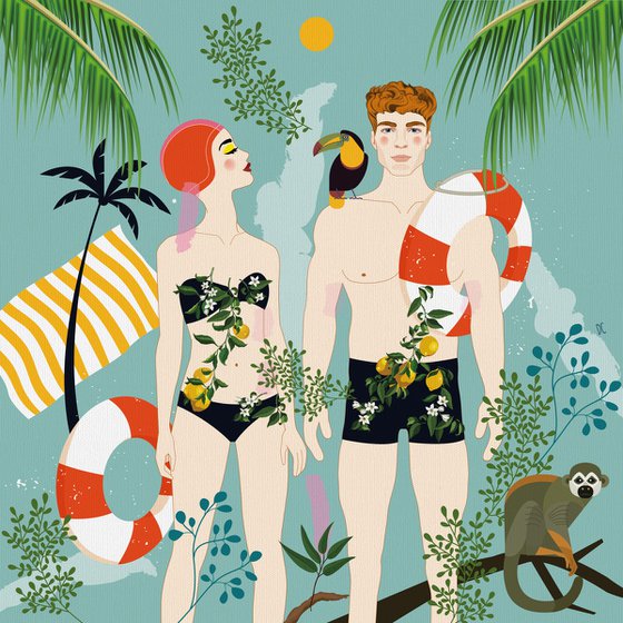 Swimmers - Bob and Amanda - Summer - Art-Deco