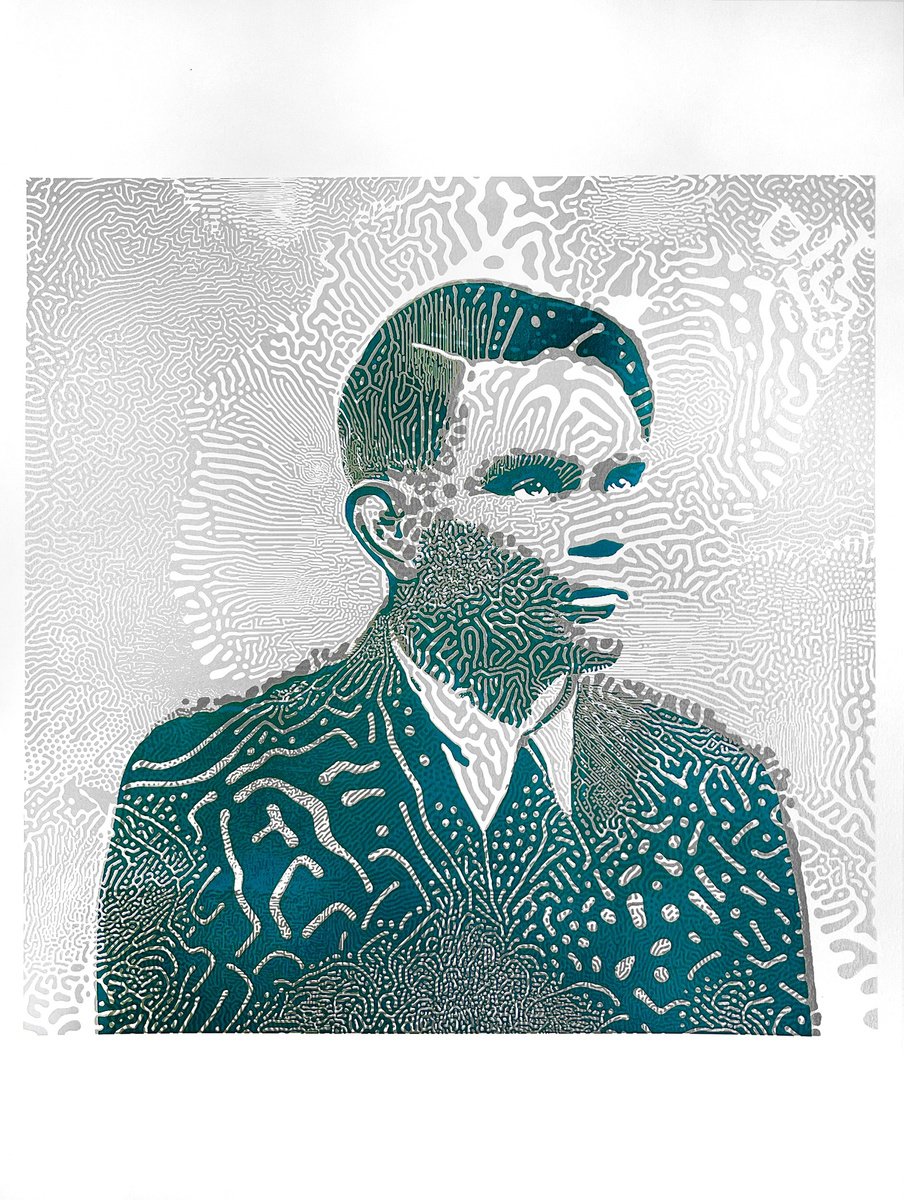 Geometric Portrait Screenprint By Chris Keegan, 20 X 28, Alan Turing, Original Artwork