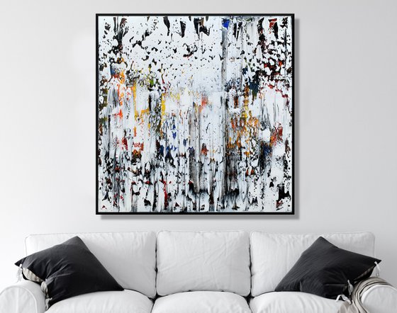 White Shadows - XL LARGE,  ABSTRACT ART – EXPRESSIONS OF ENERGY AND LIGHT. READY TO HANG!