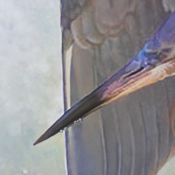 A GREAT GREY HERON