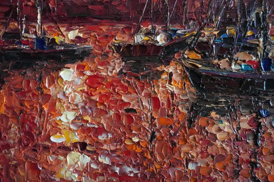 Sunset with boats