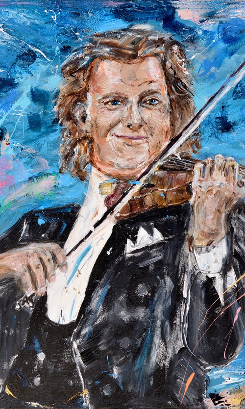 André Rieu portrait : ANDRÉ RIEU - Dutch violinist and conductor 70 x 100 cm.| 27.56"x39.37" by Oswin Gesselli by Oswin Gesselli