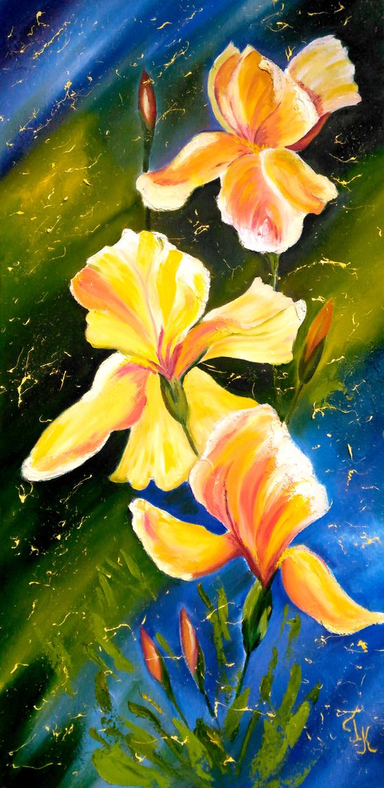 Irises. oil painting