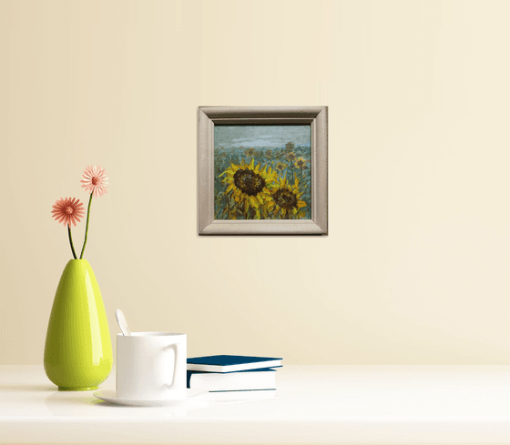 Ukrainian artwork Sunflower on the field