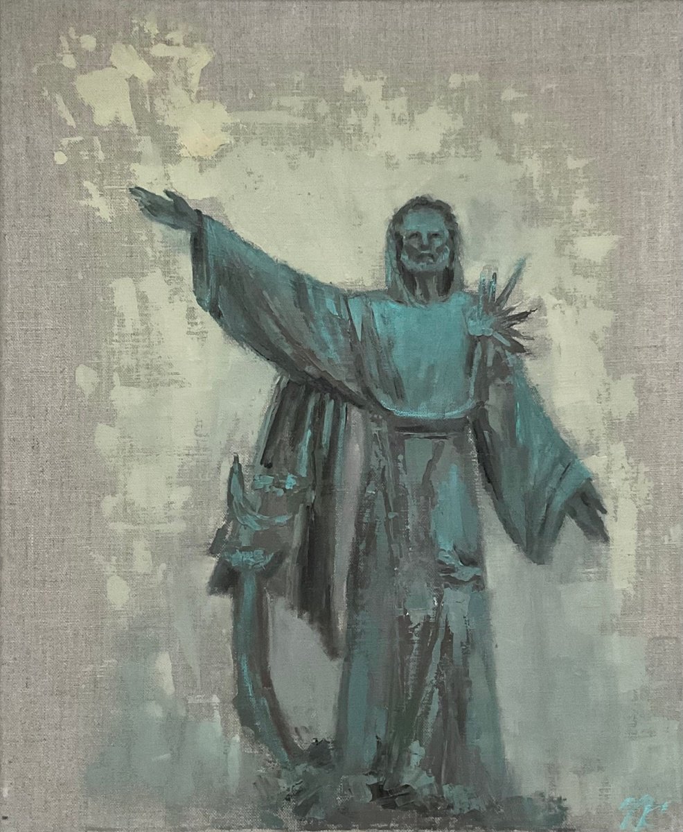 Impressionistic Cityscapes Oil Painting By Vera Klimova, 15 X 18", Franciscus Assisiensis, Original Artwork