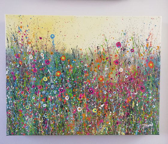 Glitter and gold - meadow painting