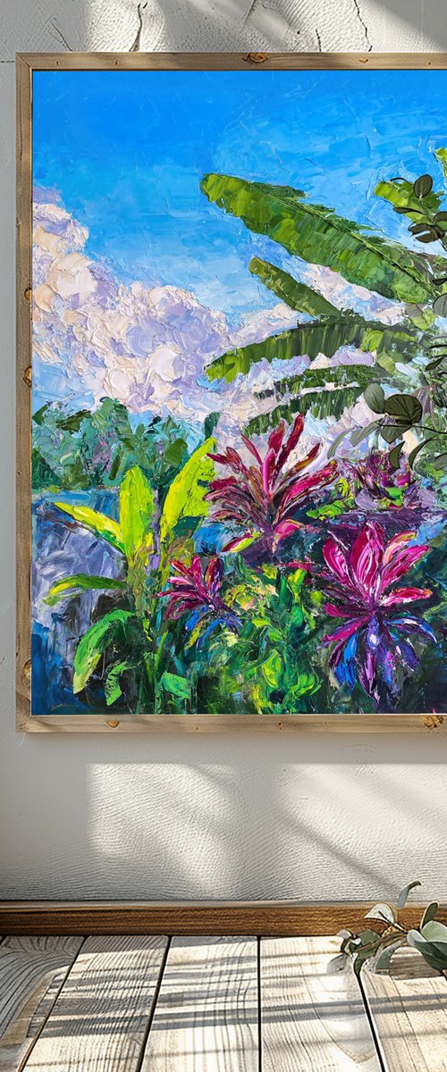 Tropical Bali Jungle Painting by Mily Art