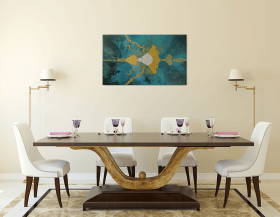 Mirror of the Soul  -  large colorful abstract fantasy painting; home, office decor; gift idea