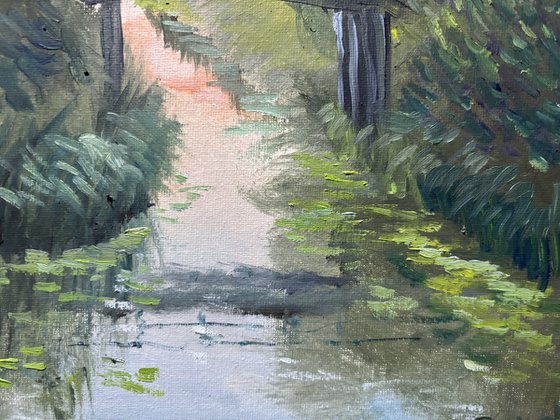Small bridge at sunset