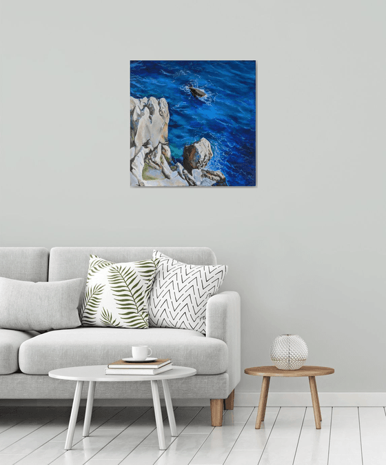 Nizza, Côte d'Azur AIVAZOVSKY INSPIRED NAUTICAL OIL ART OIL SEASCAPE LIVING ROOM WALL ART MARINE PAINTING, NAUTICAL ART