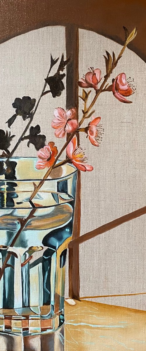 Blue Glass and Blossom by Wendy Peters