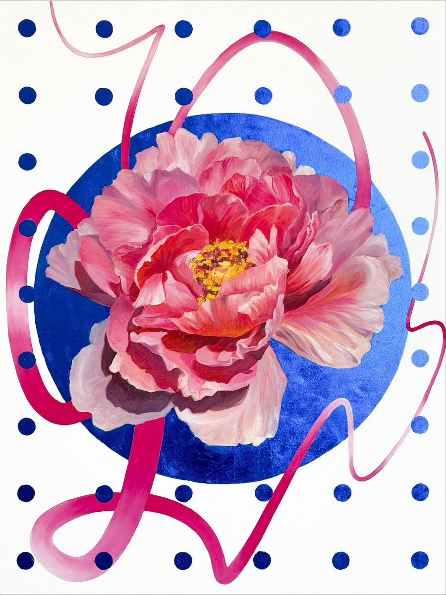 Botanical Oil Painting By Alena Sokolova, 36 X 48, Digital Flora, Original Artwork