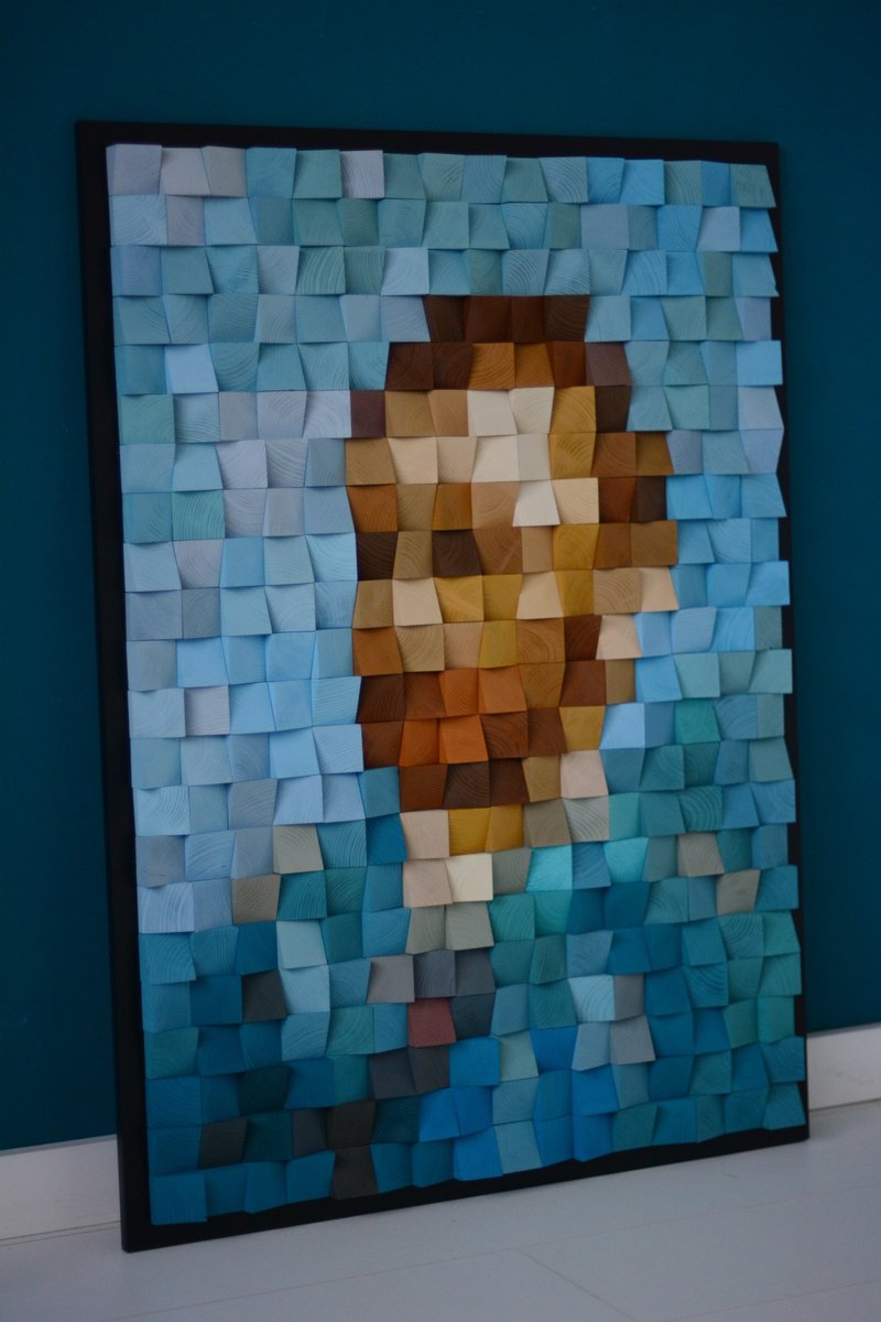 Geometric Portrait Painting By Pix-N-Art, 27 X 36", "Van Gogh