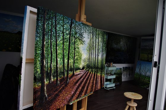 Magical Illuminated Forest Light   100cm x 150cm