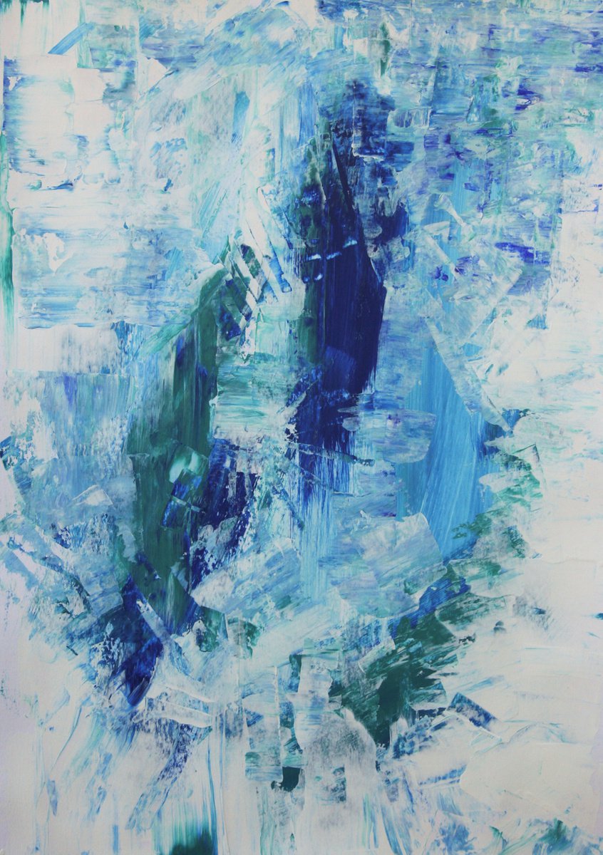 Blue crystal abstract painting by Jovana Manigoda