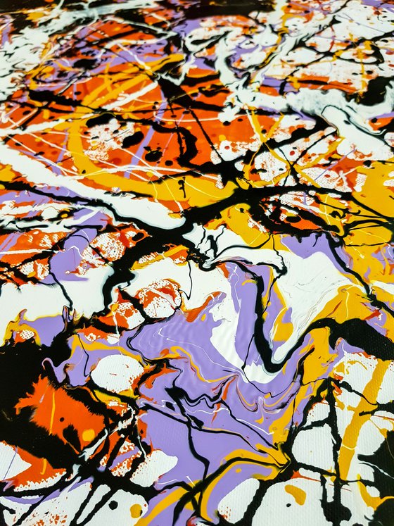 Nuba N-7 (H)106x(W)130 cm. Style of JACKSON POLLOCK. Abstract Expressionism Painting