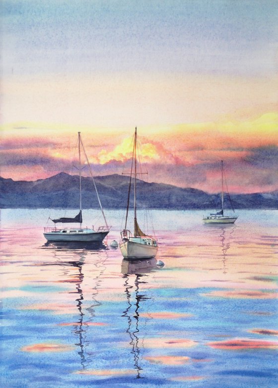 Yachts in Evening Glow