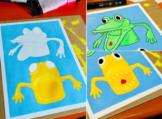 Finger Puppet Monster Painting