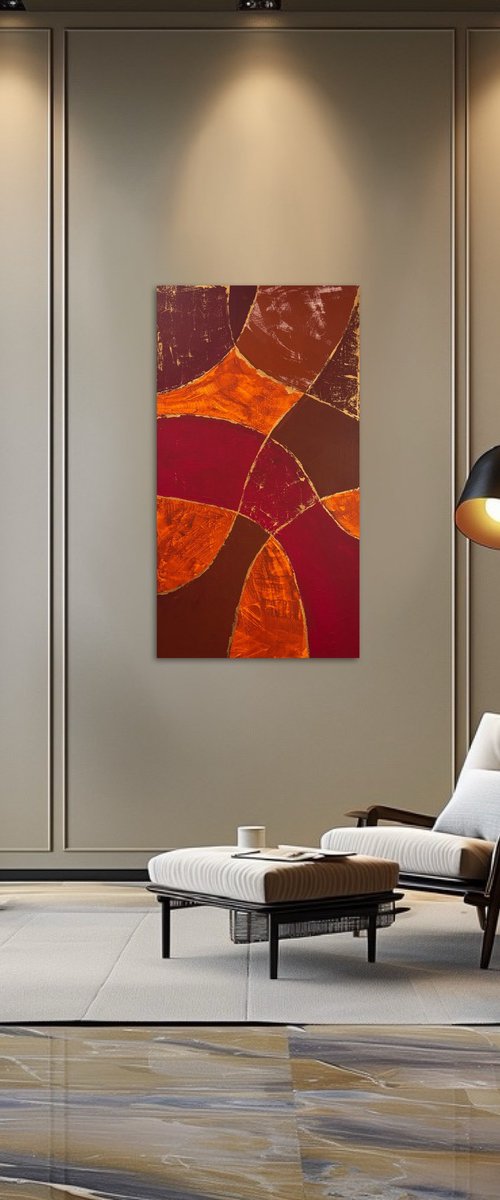 Gilded Currents 60x90х2 cm by Exclusive Arts