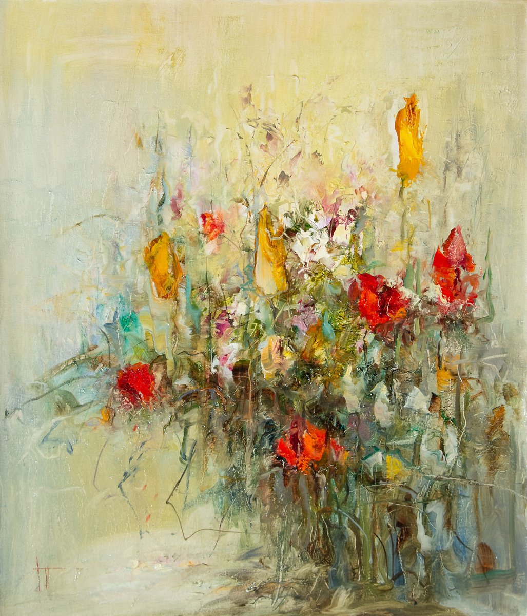 Impressionistic Botanical Oil Painting By Hennadii Penskyi, 22 X 26, Inspiration, Original Artwork